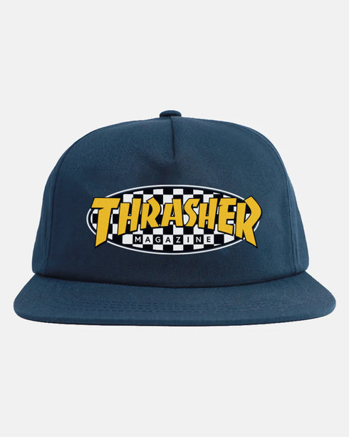 Thrasher - Checkered Oval Snapback (Navy)